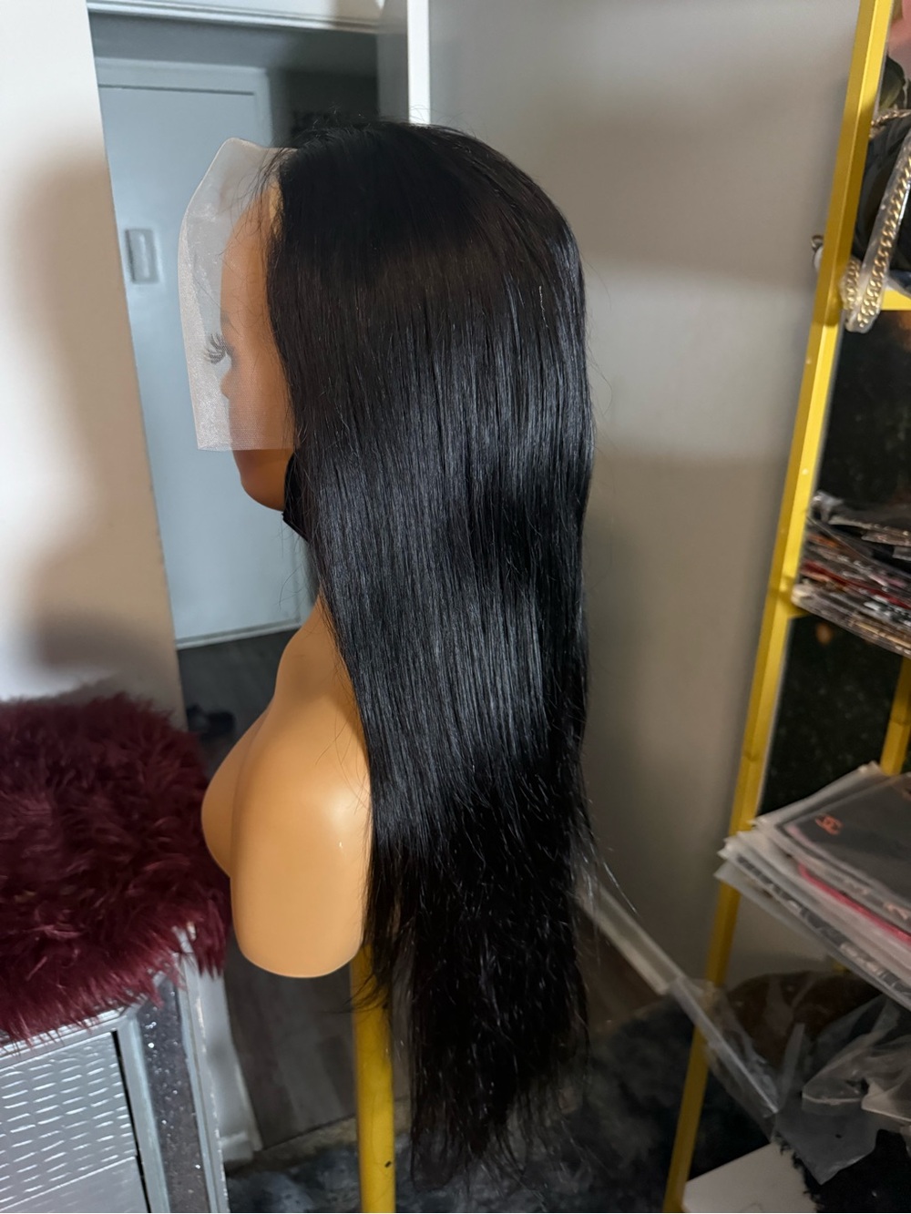 Natural Black Straight Lace Front Human Hair Wig - Unbranded 13*6 lace 250 de
